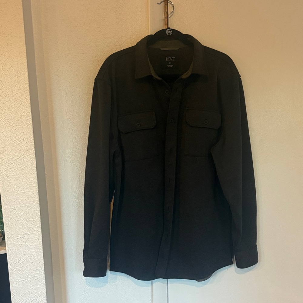 Men's charcoal shacket
